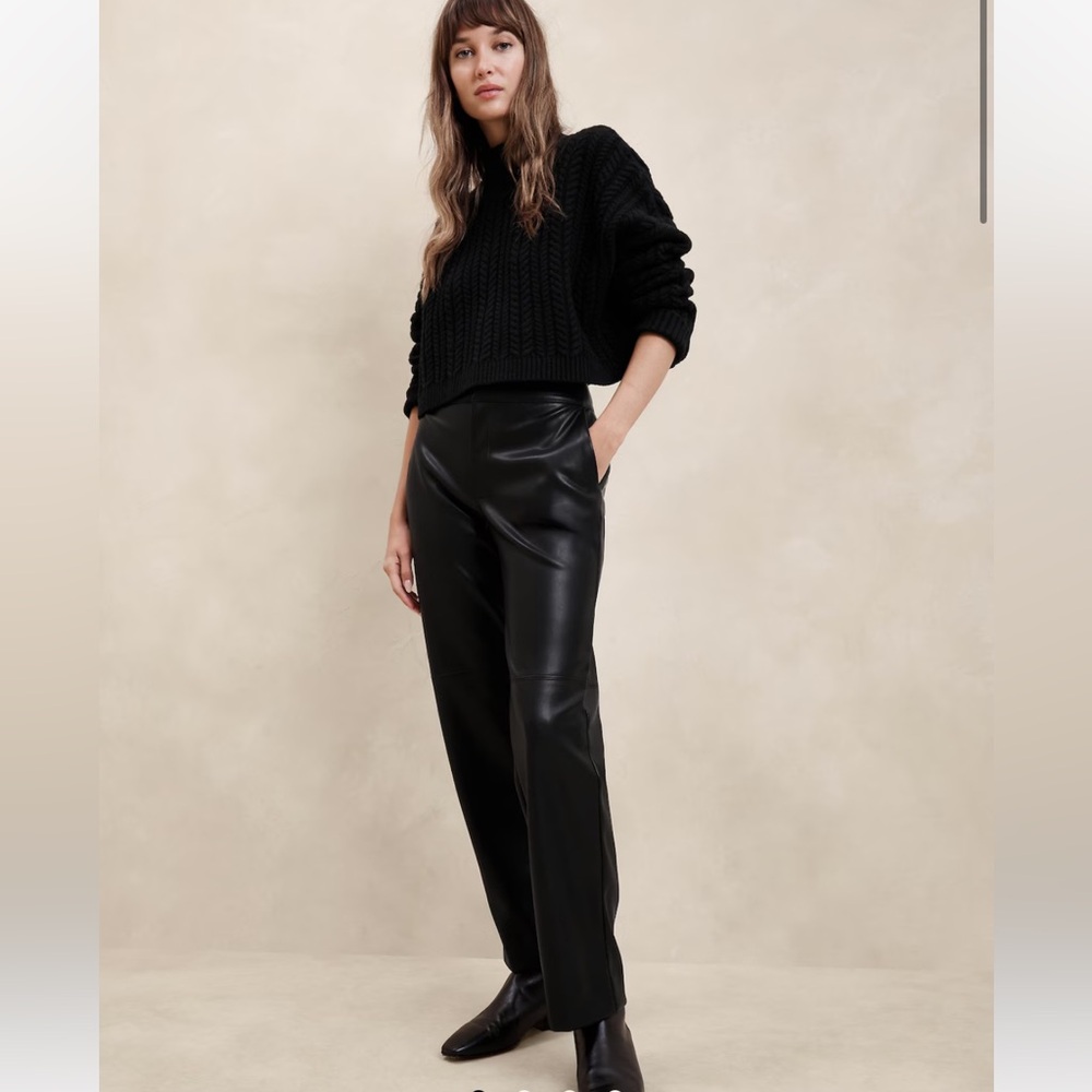 Banana Republic Straight Vegan Leather Trouser